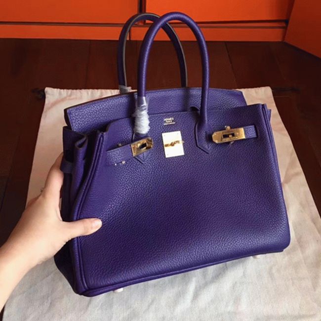 Iris Color Budget Knockoff Hermes Birkin 30cm Bag angle 3