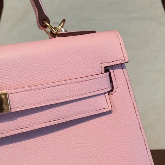 Pink Epsom Replica Hermes Kelly 25cm Feminine Handbag angle 4