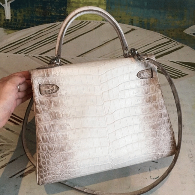 Himalaya Niloticus Crocodile Replica Hermes Kelly 28cm Rare Edition angle 2