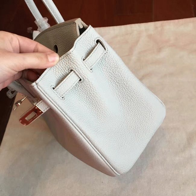 Pearl Grey Knockoff Designer Hermes Birkin 30cm Bag angle 5