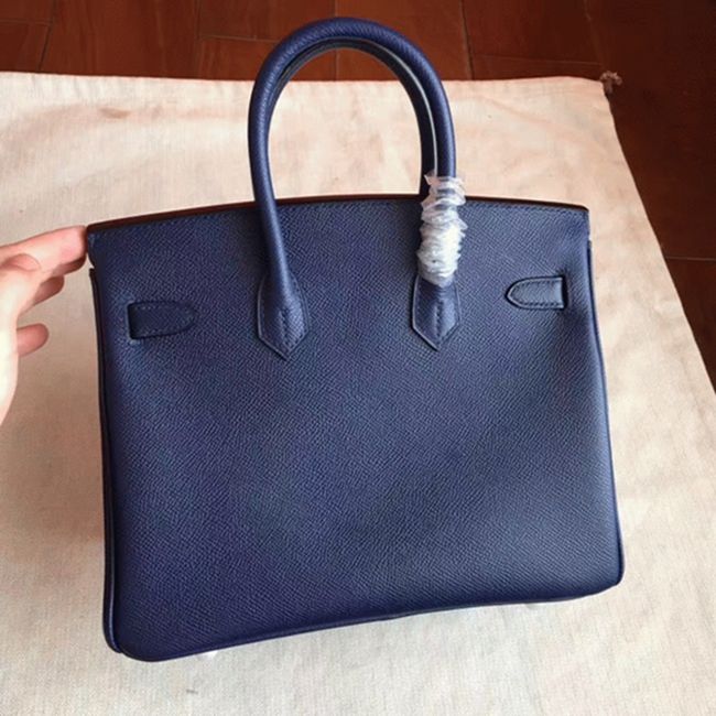 AAA Replica Hermes Birkin 25cm in Sapphire Blue angle 2