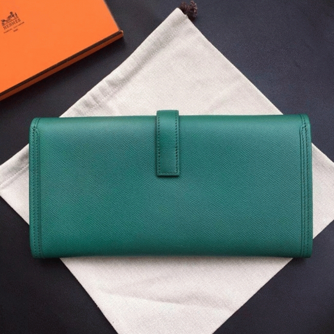 Dark green replica Hermes Jige Elan 29 clutch bag angle 5