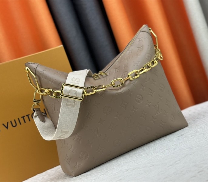 Louis Vuitton Monogram Empreinte Coussin MM Hobo In Galet Gray angle 2