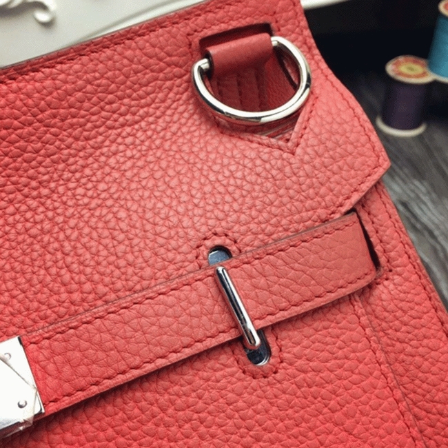 Large red fake Hermes Jypsiere 31cm handbag angle 5