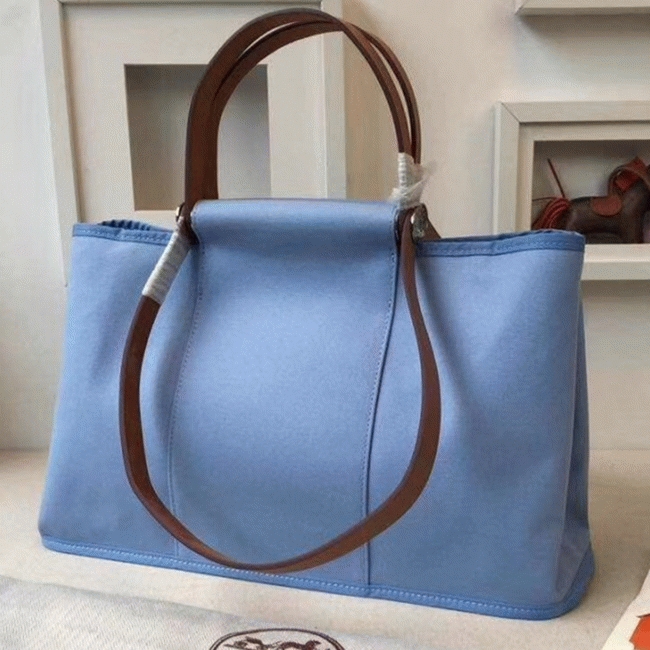 Celeste Canvas Top Fake Hermes Cabag Elan Lightweight Handbag