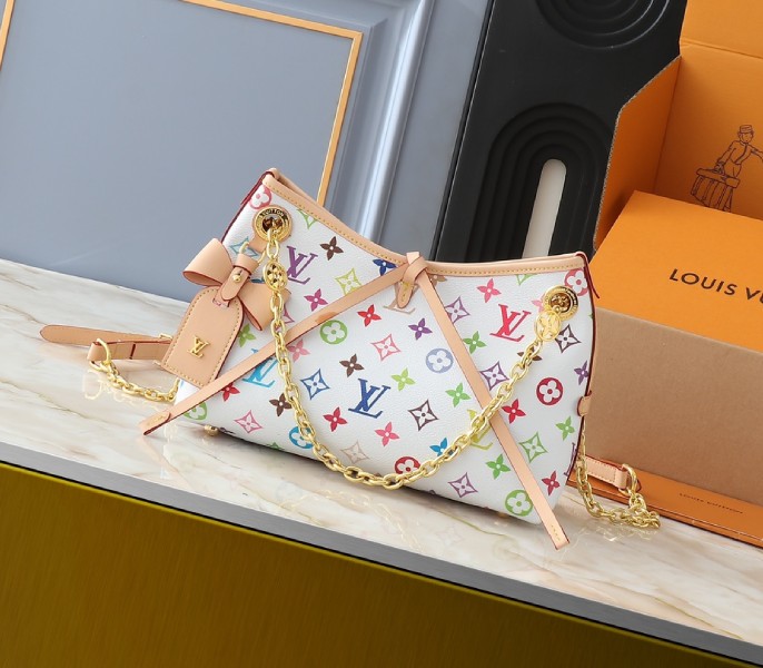 LV X TM Multicolored CarryAll BB In White