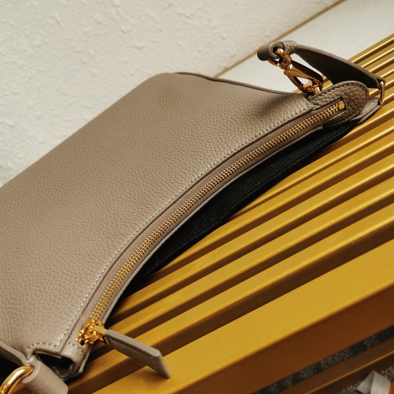 Prada Shoulder Bag Fake in Grey angle 2