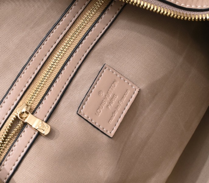LV Monogram Empreinte Keepall Bandouliere 45 In Tourterelle Gray angle 5