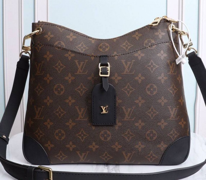 Louis Vuitton Monogram Canvas Odeon MM Bag In Black