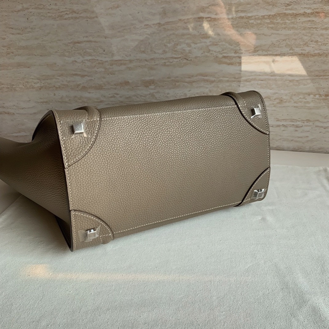 Celine Mini Luggage Tote Bag Knockoff in Souris angle 3