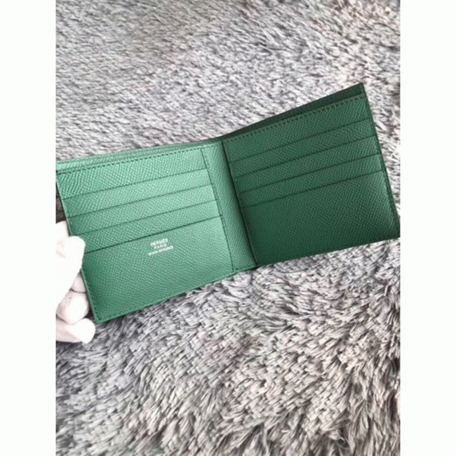 Green replica Hermes Copernic compact wallet angle 4