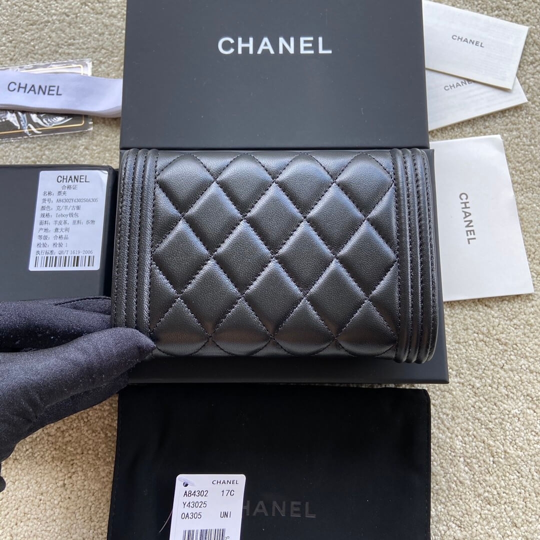 Chanel boy long wallet angle 2