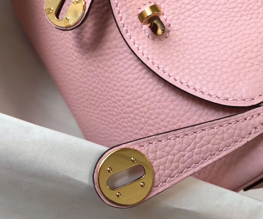 Top replica Hermes Lindy Mini handbag in pink angle 4