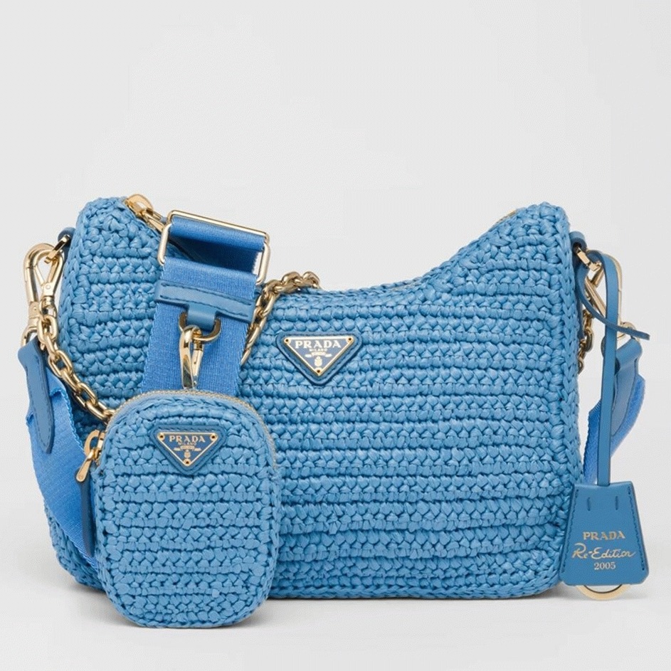 Prada Re-Edition Shoulder Bag Fake in Blue