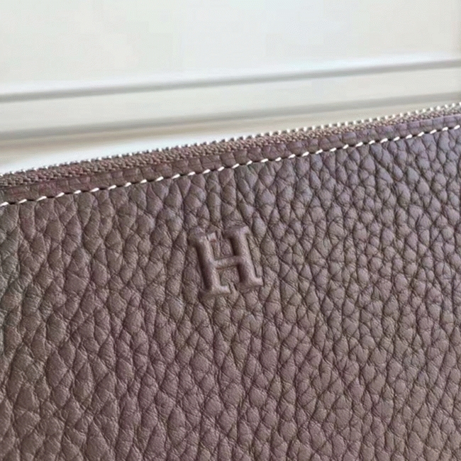 Etoupe Luxury Replica Hermes Wallet Azap Zipped angle 3