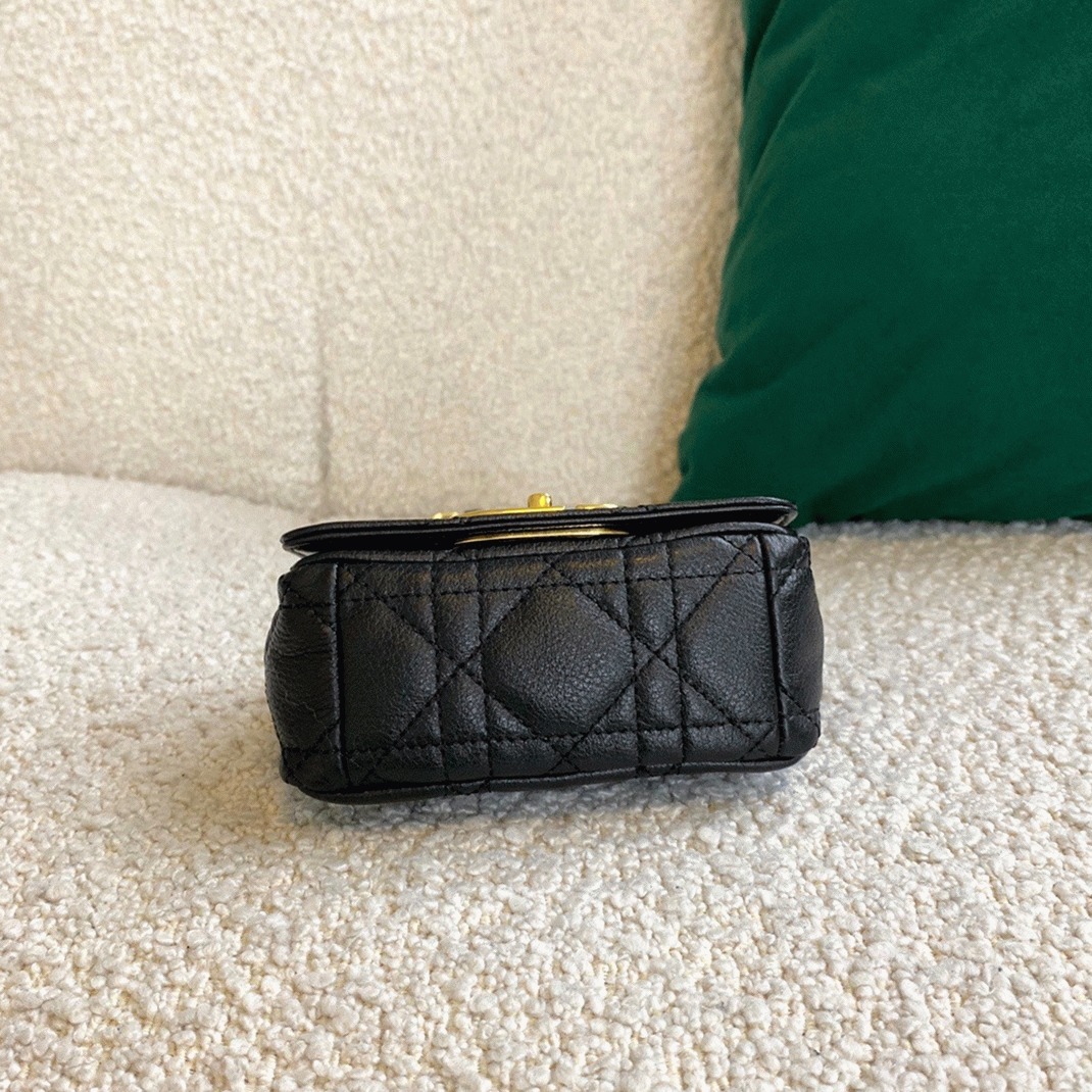 Dior Caro Micro Bag Knockoff in Black angle 2