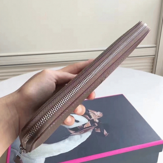Etoupe Luxury Replica Hermes Wallet Azap Zipped angle 2