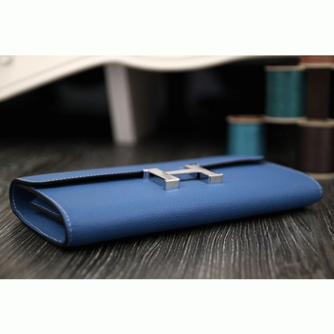 Jean blue knockoff Hermes Constance wallet angle 2