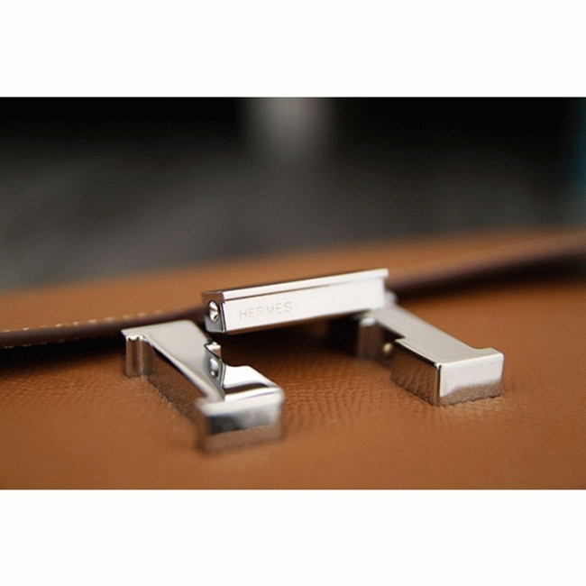 Brown replica Hermes Constance wallet angle 5