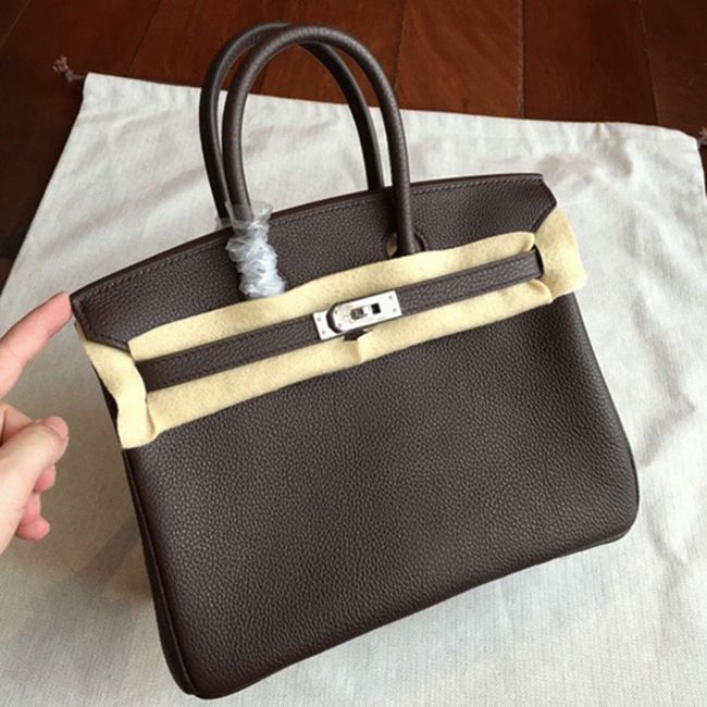 Hermes Birkin 25cm Handmade Knockoff Bag in Café Shade