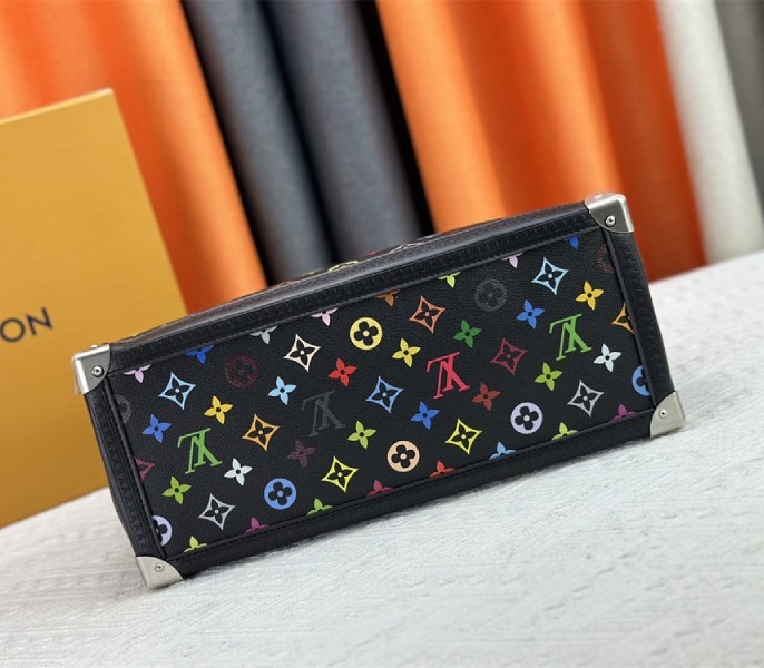 Louis Vuitton X TM Multicolored Onthego MM In Black angle 5