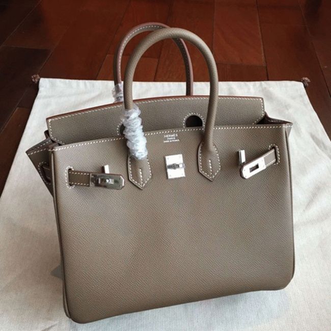 Etoupe Hermes Birkin 25cm Excellent Replica angle 4