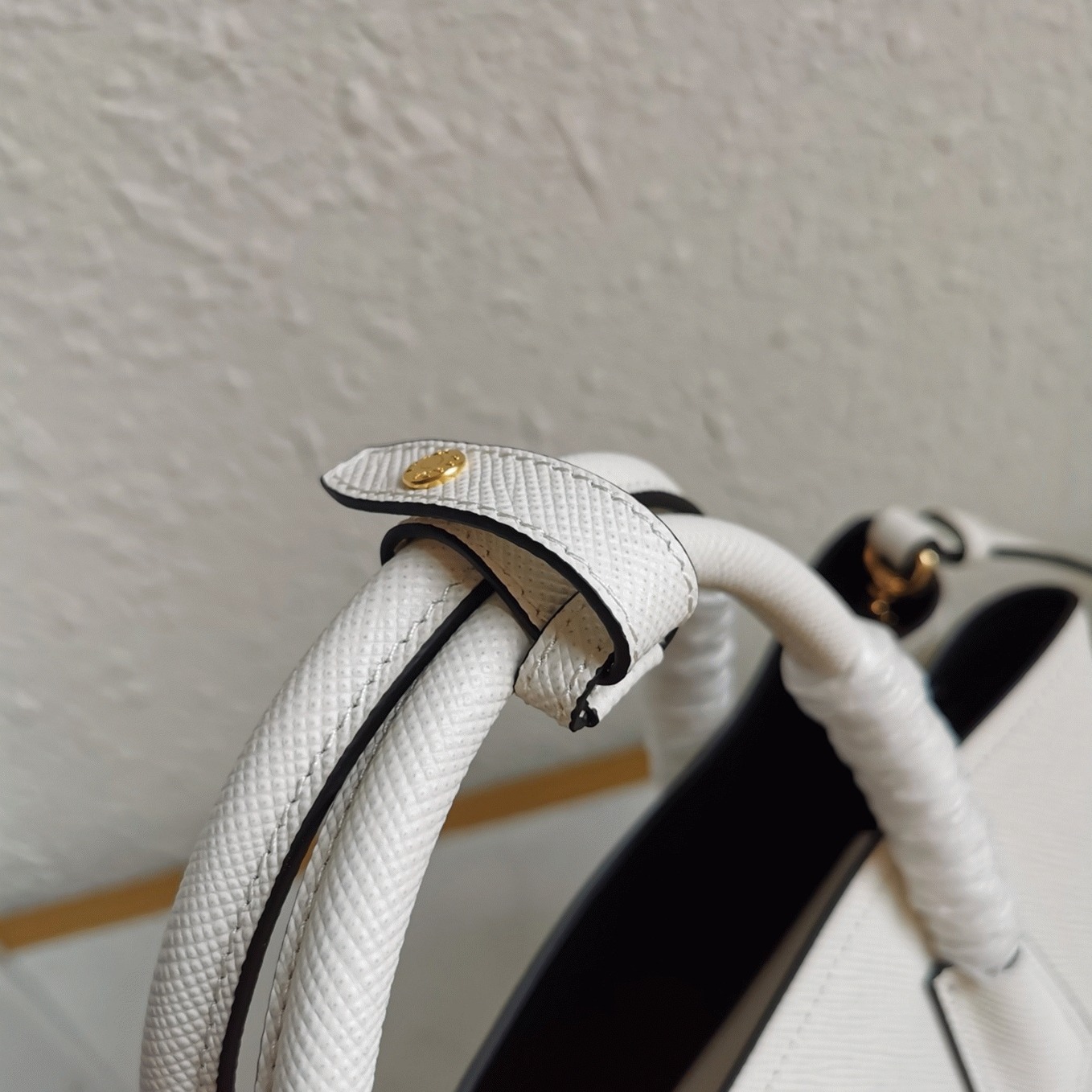 White Prada Double Medium Tote Bag Knockoff angle 2