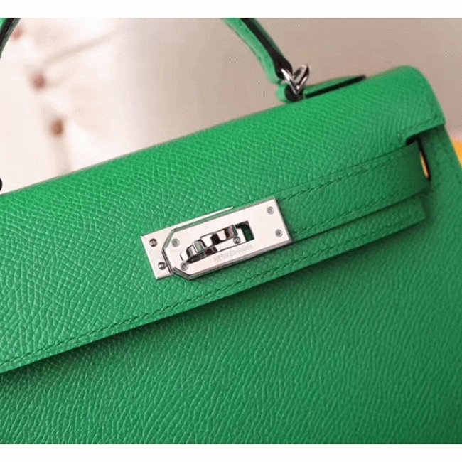 Bamboo Epsom Knockoff Hermes Kelly 20cm Chic Handbag angle 2