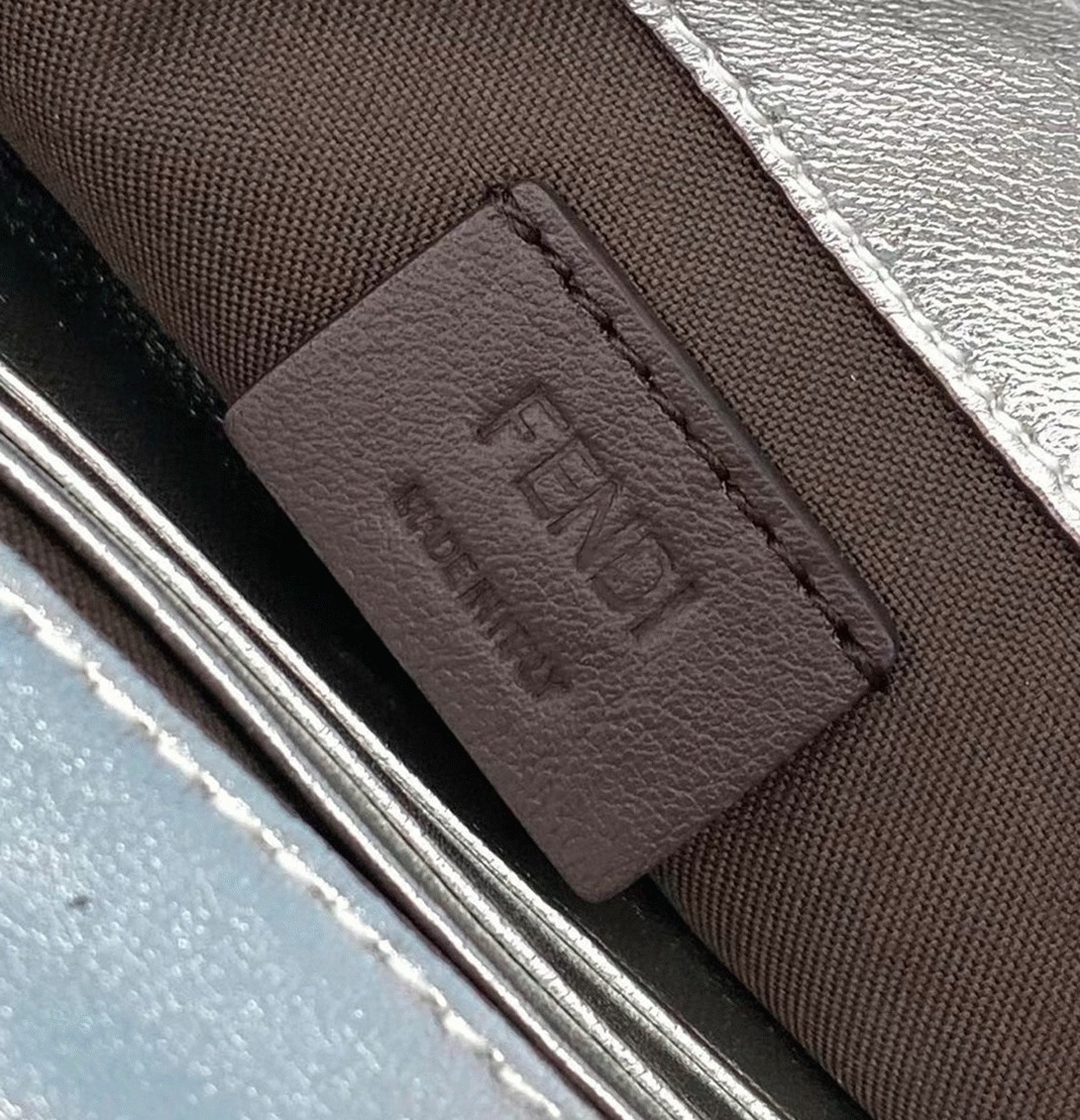 Top Quality Replica Fendi Small Baguette Bag In Silver FF angle 3