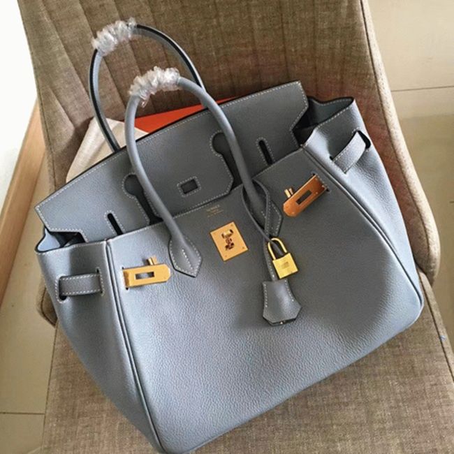 Blue Lin Hermes Birkin 30cm Premium Counterfeit Bag angle 2
