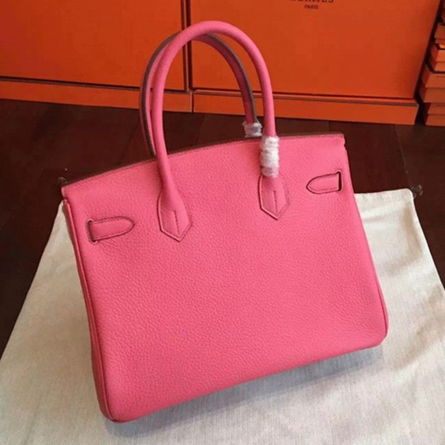 Rose Lipstick Colored Hermes Birkin 25cm Copy Bag angle 3