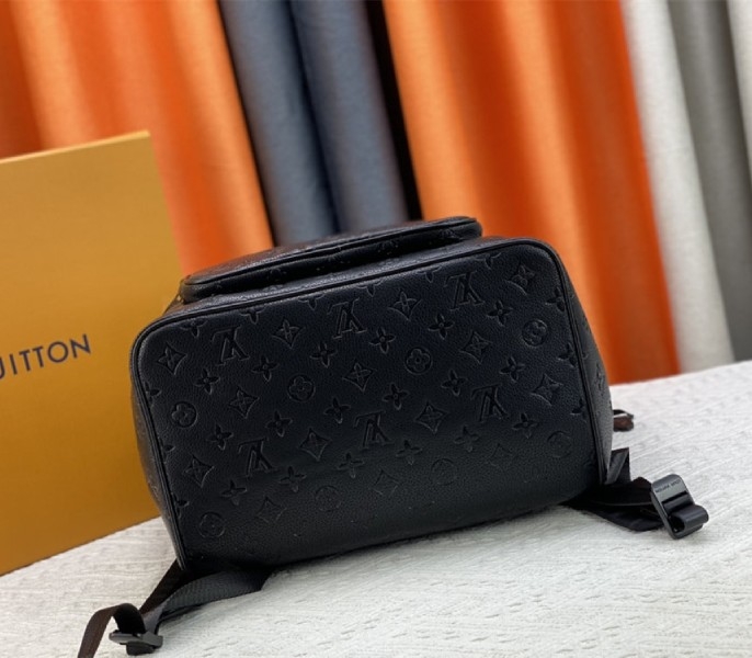 Louis Vuitton Taurillon Leather Montsouris Backpack In Black angle 5