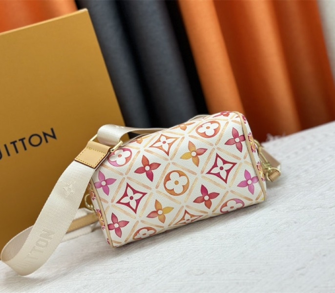 Louis Vuitton LV By The Pool Monogram Tiles Canvas Speedy Bandouliere 20 Bag In Coral angle 4