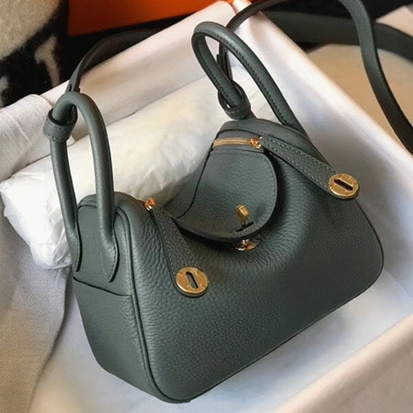 Best replica Hermes Lindy Mini handbag in vert amande