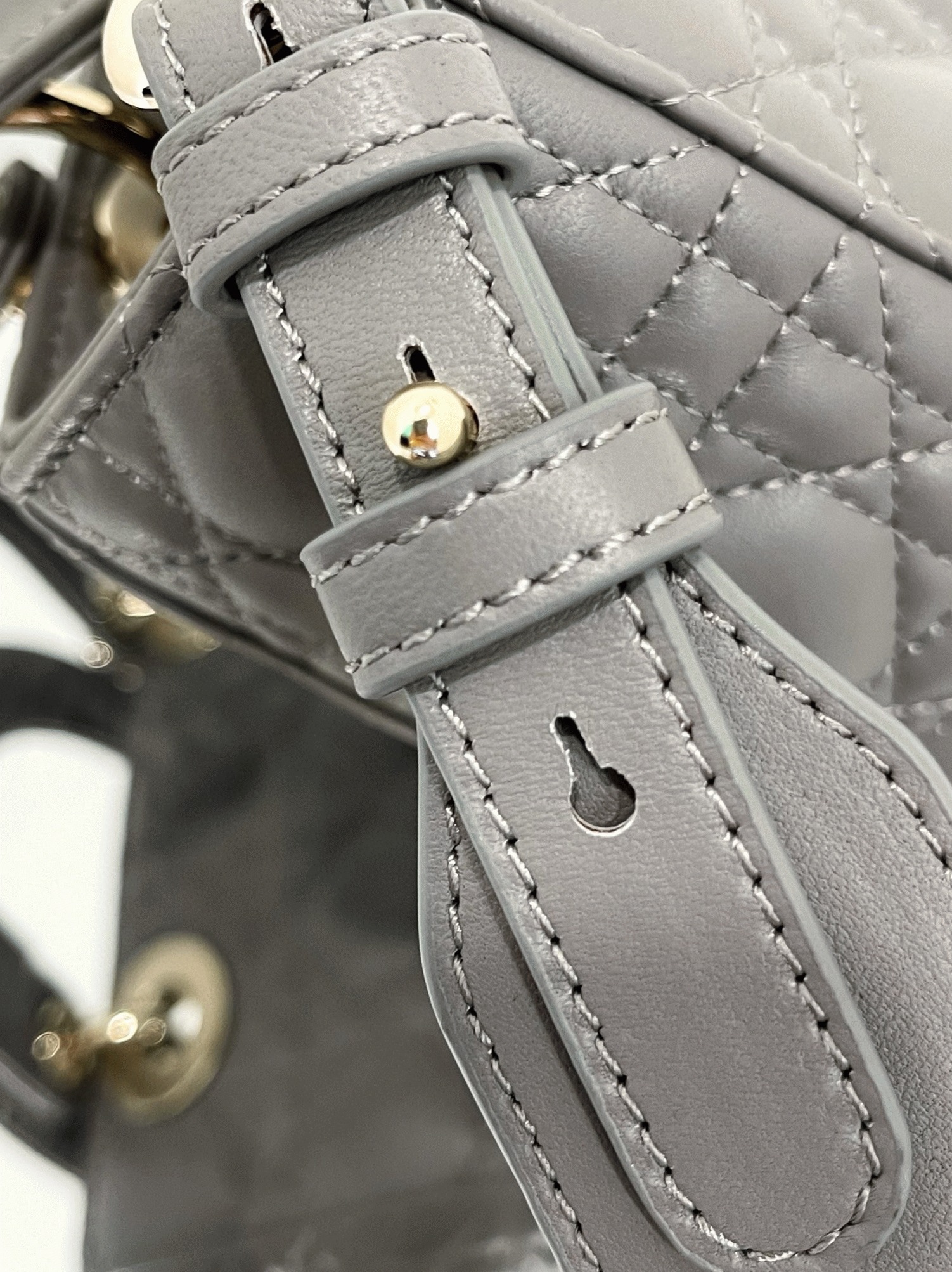 Dior Small Lady Dior My ABCDior Bag Fake in Steel Grey angle 4