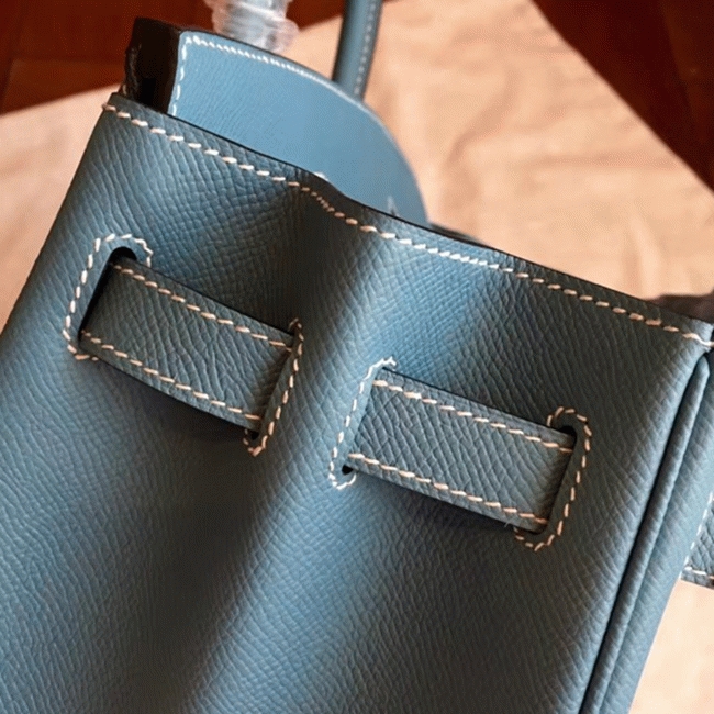 Blue Jean Imitation Luxury Hermes Birkin 35cm Handbag angle 3