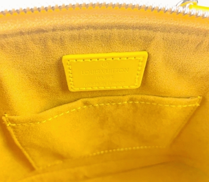 Louis Vuitton Epi Leather Alma BB Handbag In Cedrat Yellow With Jacquard Strap angle 3