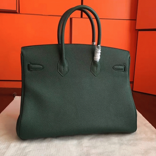 Vert Shade Replica Designer Hermes Birkin 35cm Tote angle 2