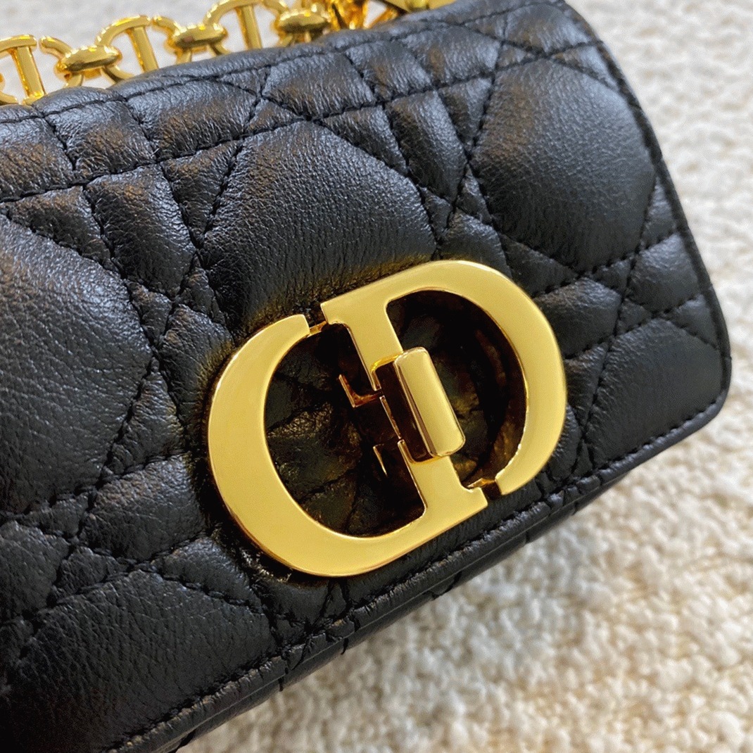 Dior Caro Micro Bag Knockoff in Black angle 4