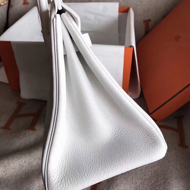 High Quality White Hermes Birkin 30cm Replica Purse angle 3