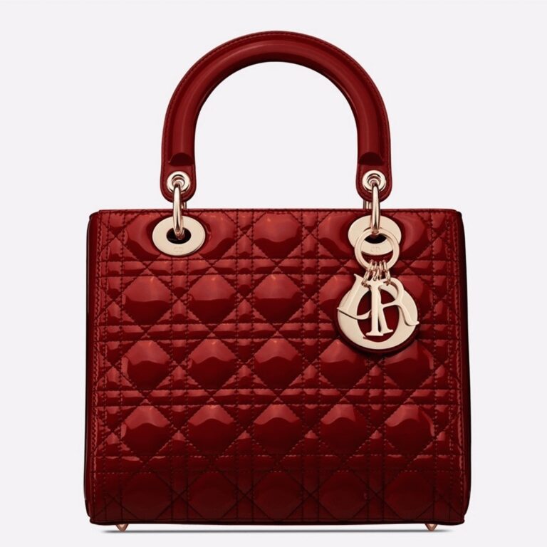 Dior Lady Dior Medium Bag Fake in Red
