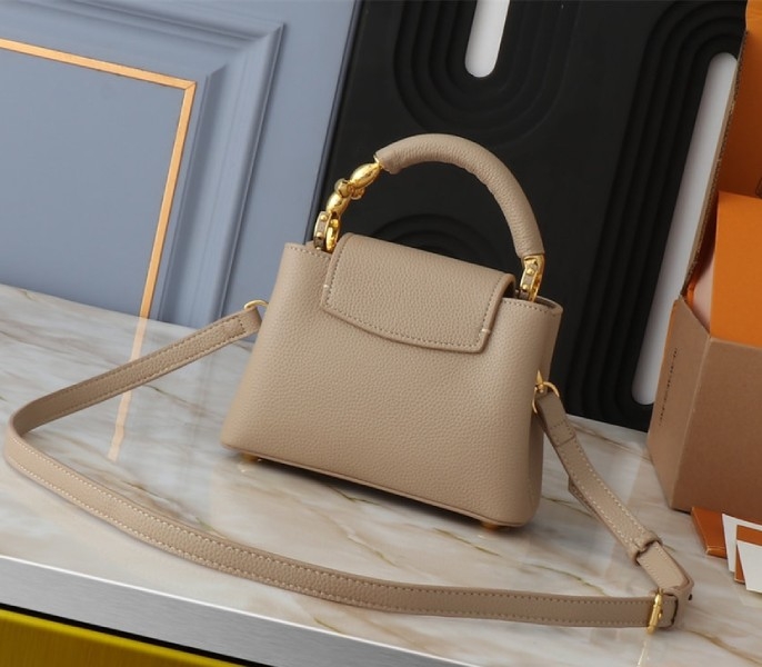 Louis Vuitton Capucines Mini Capucines Handbag In Galet Gray angle 2