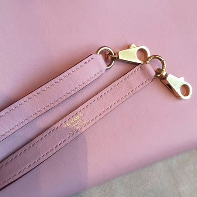 Rose Dragee Swift Knockoff Hermes Kelly Retourne 32cm Purse angle 4