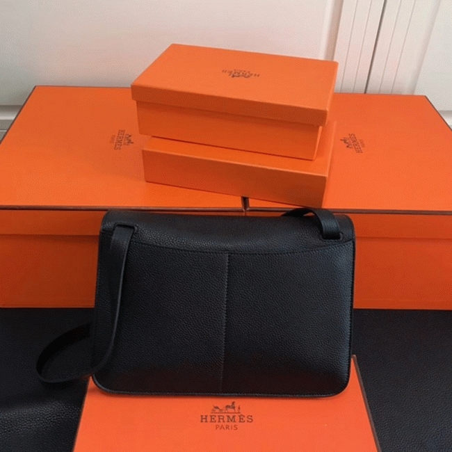 Black Replica Hermes Halzan Multi-Way Handbag angle 3