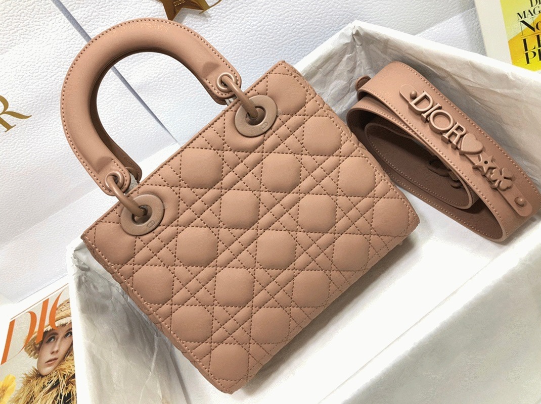 Dior Small Lady Dior My ABCDior Bag Replica in Blush angle 3