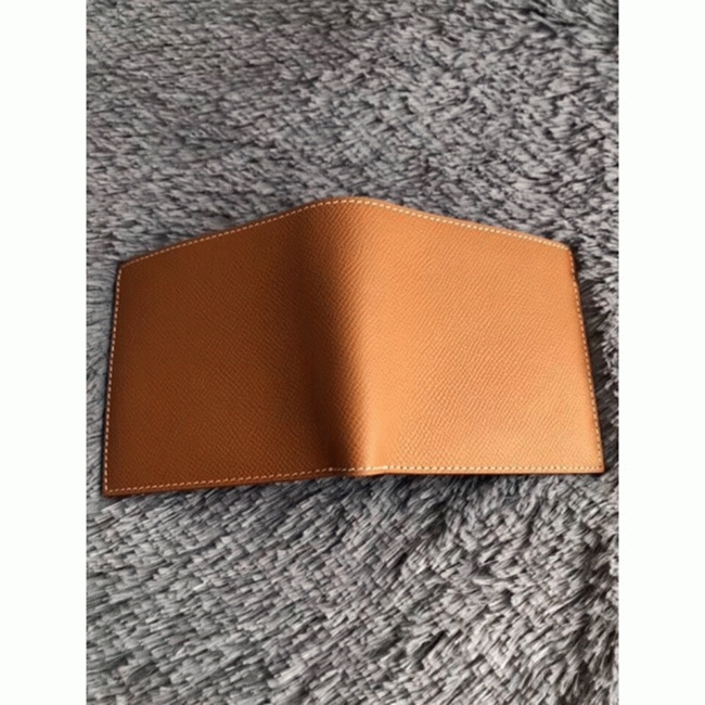 Brown top replica Hermes Copernic compact wallet angle 3
