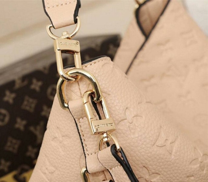 Louis Vuitton Monogram Empreinte Melie Hobo In Beige angle 4