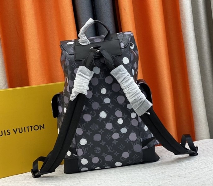 Louis Vuitton X YK Monogram Eclipse Christopher Backpack angle 3