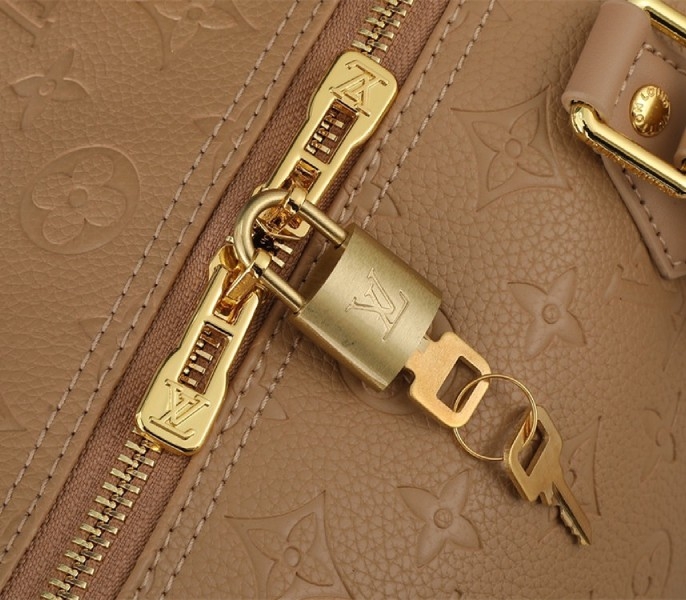 Louis Vuitton Monogram Empreinte Speedy Soft 30 Handbag In Apricot angle 5