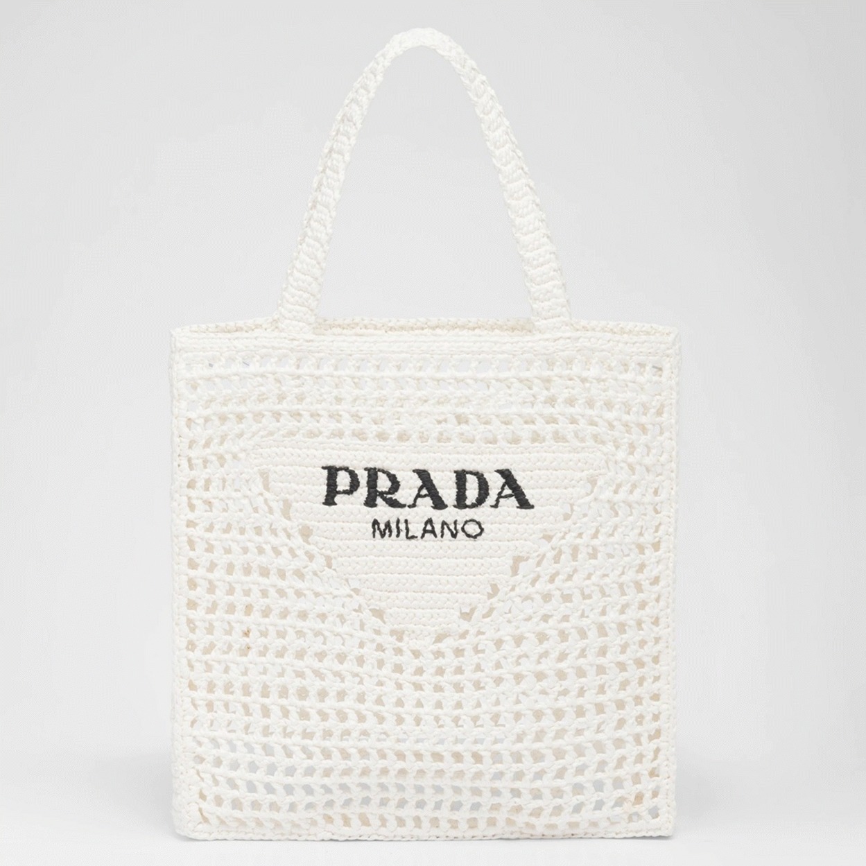 Prada Small Tote Bag Best Replica in White Woven Raffia